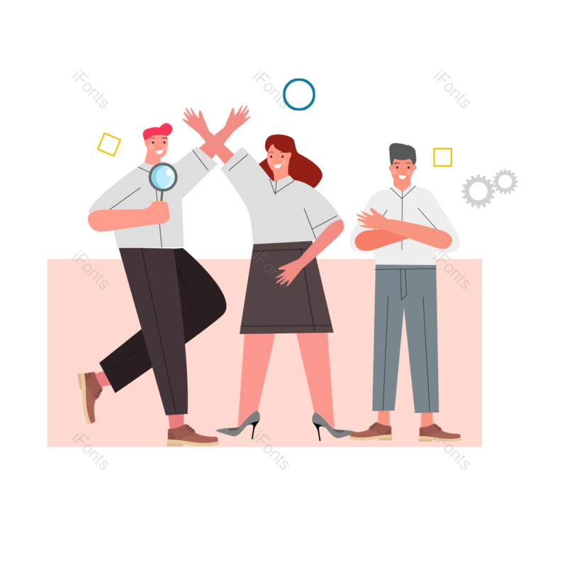 蓝色图片,动画片元素,合作PNG,商务免抠素材